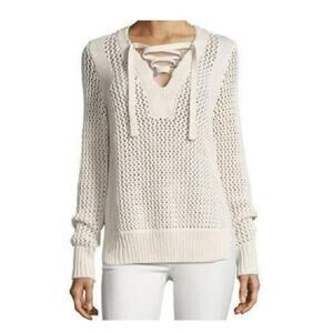 Derek Lam 10 Crosby Women's Open Knit Lace Up Sweater Size XS